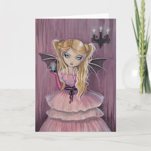 Adeline in Pink Gothic Vampire Card (Front)