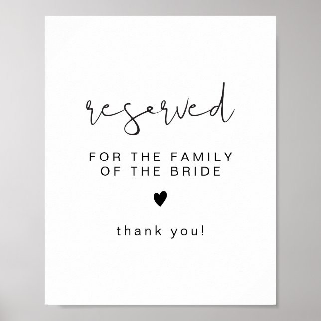 ADELLA Edgy Minimal Reserved for Family of Bride Poster (Front)