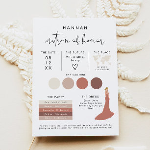 ADELLA Edgy Modern EDITABLE Bridesmaid Info Card