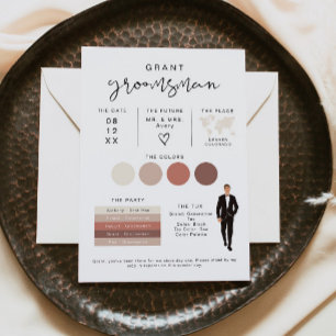 ADELLA Edgy Modern EDITABLE Groomsman Info Card