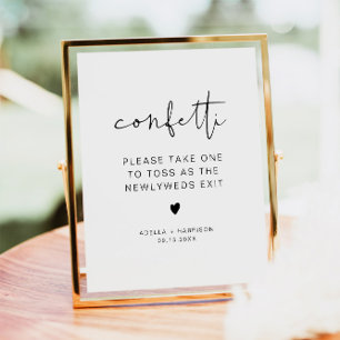 ADELLA Edgy Modern Minimalist Confetti Toss Sign