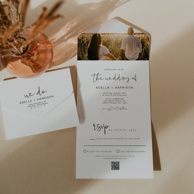 ADELLA Edgy Modern Minimalist Wedding All In One Invitation (Creator Uploaded)