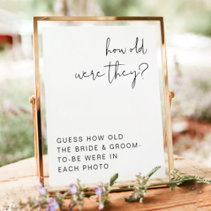 ADELLA How Old Were They Bridal Shower Game Sign