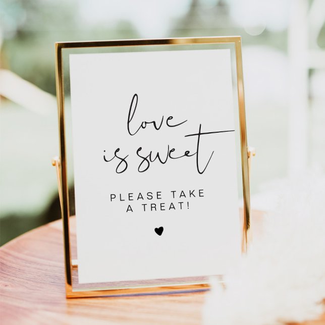 ADELLA Minimal Love is Sweet Treat Favor Sign Invitation (Creator Uploaded)