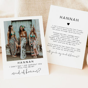 ADELLA Minimal Photo Maid of Honor Proposal Card 