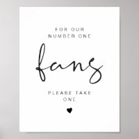 ADELLA Minimal Please Take a Fan Wedding Sign