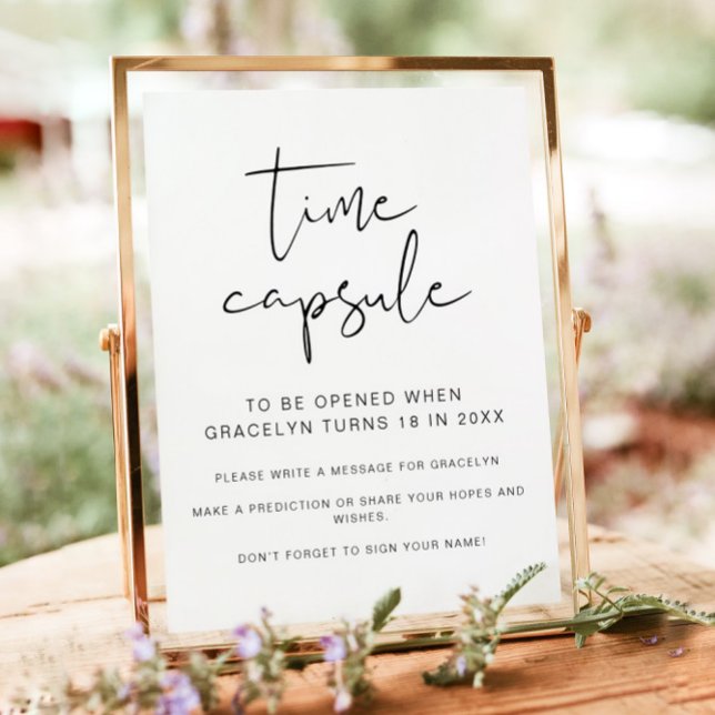ADELLA Minimalist Baby Shower Time Capsule Sign  (Creator Uploaded)