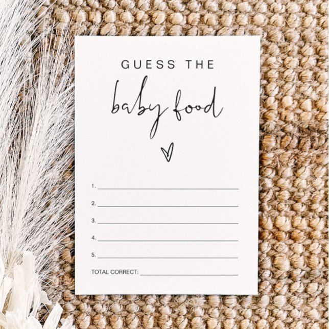 ADELLA Minimalist Guess Baby Food Baby Shower Game Invitation (Creator Uploaded)