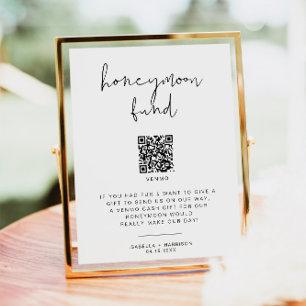 ADELLA Minimalist Honeymoon Fund Wedding Sign