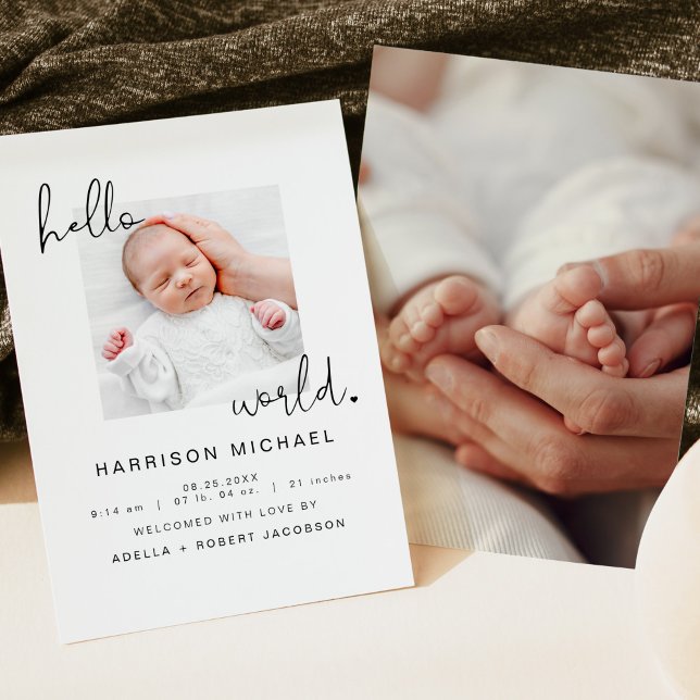 ADELLA Minimalist Newborn One Photo Announcement (Creator Uploaded)