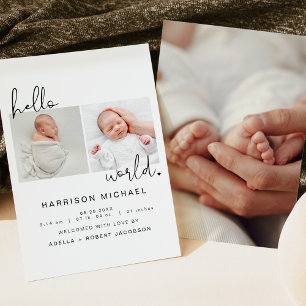 ADELLA Minimalist Newborn Photo Announcement