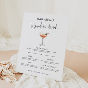 ADELLA Modern Cocktail Signature Drink Bar Menu Pedestal Sign