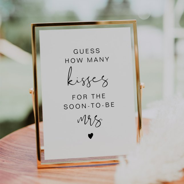 ADELLA Modern Guess How Many Kisses Bridal Sign Invitation (Creator Uploaded)