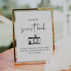 ADELLA Modern Minimal Photo Guest Book Sign Invitation
