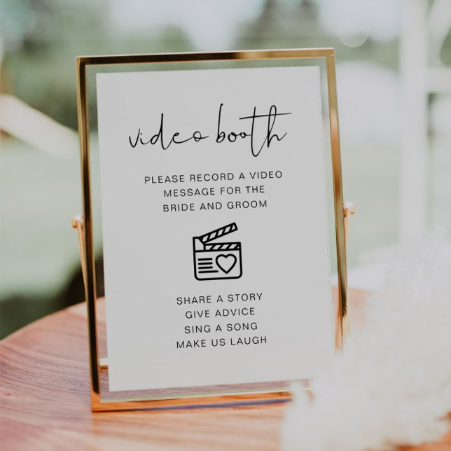 ADELLA Modern Minimal Wedding Video Booth Sign Invitation (Creator Uploaded)