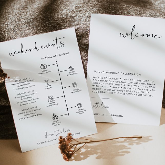 ADELLA Modern Minimal Welcome Letter Timeline Card (Creator Uploaded)
