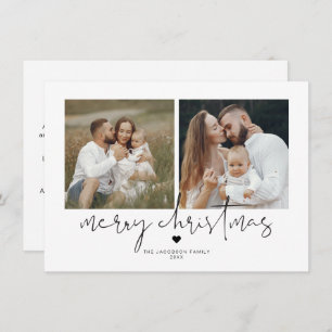 ADELLA Modern Minimalist 2 Photo Christmas Card