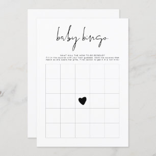 ADELLA Modern Minimalist Baby Shower Bingo Game  Invitation