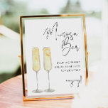 ADELLA Modern Minimalist Bridal Mimosa Bar Sign<br><div class="desc">This mimosa bar sign features two styled mimosas,  an edgy handwritten font,  and a modern minimalist design. Easily change the font and background colour to match your event. This is perfect for a wedding,  couple's shower,  bridal shower,  engagement party or any other special event.</div>