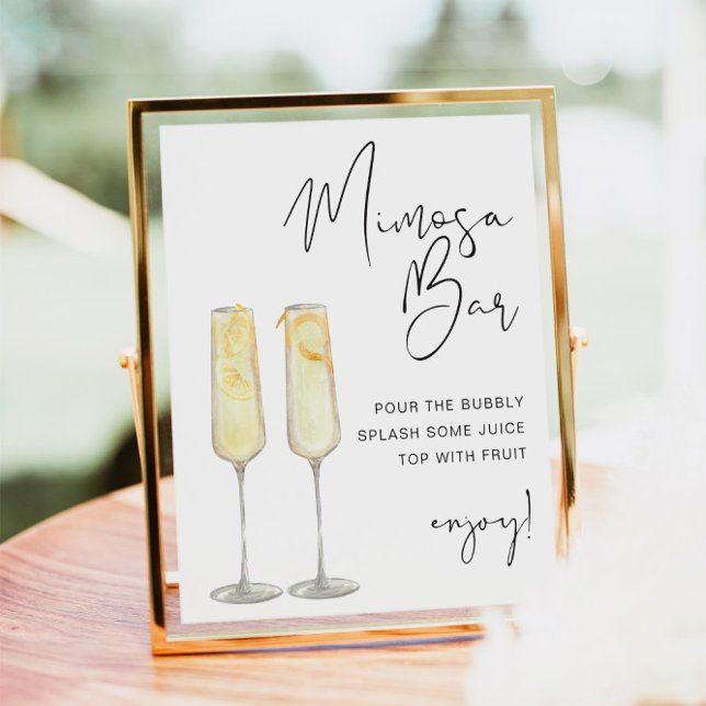 ADELLA Modern Minimalist Bridal Mimosa Bar Sign (Creator Uploaded)