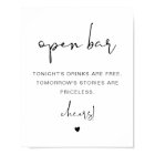 ADELLA Modern Minimalist Funny Open Bar Sign