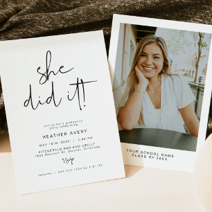 ADELLA Modern Minimalist Graduation Party Invitation