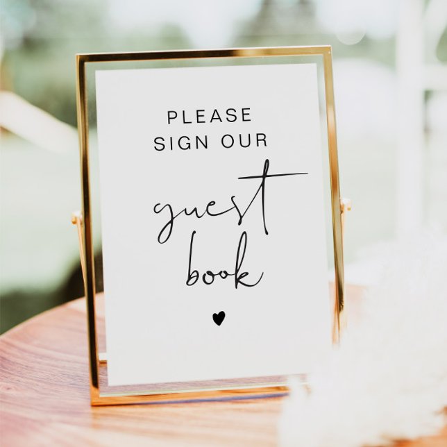 ADELLA Modern Minimalist Guest Book Sign Card (Creator Uploaded)