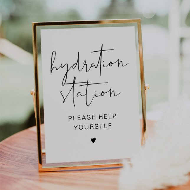ADELLA Modern Minimalist Hydration Station Sign Invitation (Creator Uploaded)
