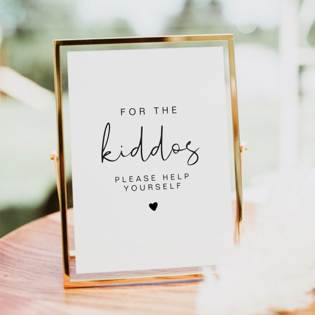 ADELLA Modern Minimalist Kiddos Table Sign Invitation (Creator Uploaded)