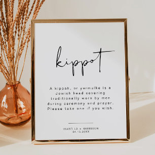 ADELLA Modern Minimalist Kippot Kippah Wedding  Po Poster