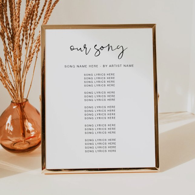 ADELLA Modern Minimalist Wedding Song Lyrics Poster (Creator Uploaded)