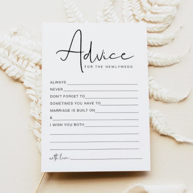 ADELLA Modern Newlywed Advice and Wishes Game Card (Creator Uploaded)