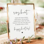 ADELLA Modern Ring Hunt Bridal Shower Game  Poster<br><div class="desc">This boho bridal shower ring hunt game template ring hunt bridal shower game sign features an edgy handwritten font and modern,  minimalist design. Use this template to edit the fonts,  font color,  and background color to match your event needs. Perfect for your bold,  modern,  minimalist,  or contemporary bridal shower.</div>