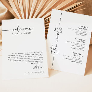 ADELLA Modern Wedding Weekend Welcome Schedule Invitation