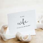 ADELLA To My Wife On My Wedding Day Card<br><div class="desc">This to my wifecard features an edgy handwritten font and modern minimalist design. Use this template to edit the fonts,  font colour,  and background colour to match your event needs. This card is perfect for your simple,  minimalist,  and elegant wedding at any time of year.</div>