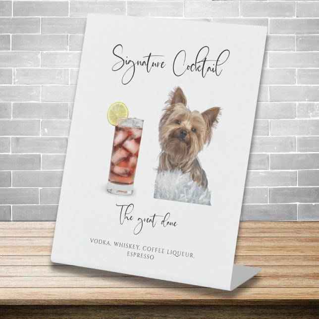 ADELLA Wedding Signature Dog Bar Menu Pedestal Sign (Creator Uploaded)
