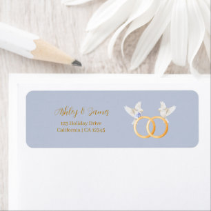 ADELLE Simple Dusk Blue Couple Wedding Label Return Address Label
