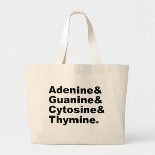 Adenine Guanine Cytosine Thymine DNA Nucleotides Large Tote Bag
