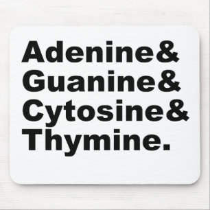 Adenine Guanine Cytosine Thymine DNA Nucleotides Mouse Pad