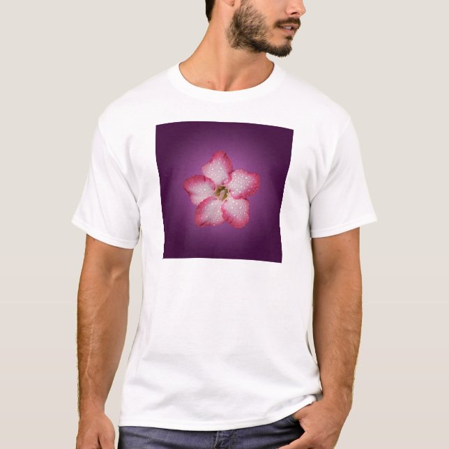 Adenium Pink Flower Flora Gradient Violet T-Shirt (Front)