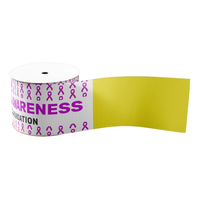 Adenomyosis Awareness Pattern Ribbon Grosgrain Ribbon (Spool)