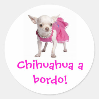 Adesivo - Chihuahua a bordo! Classic Round Sticker
