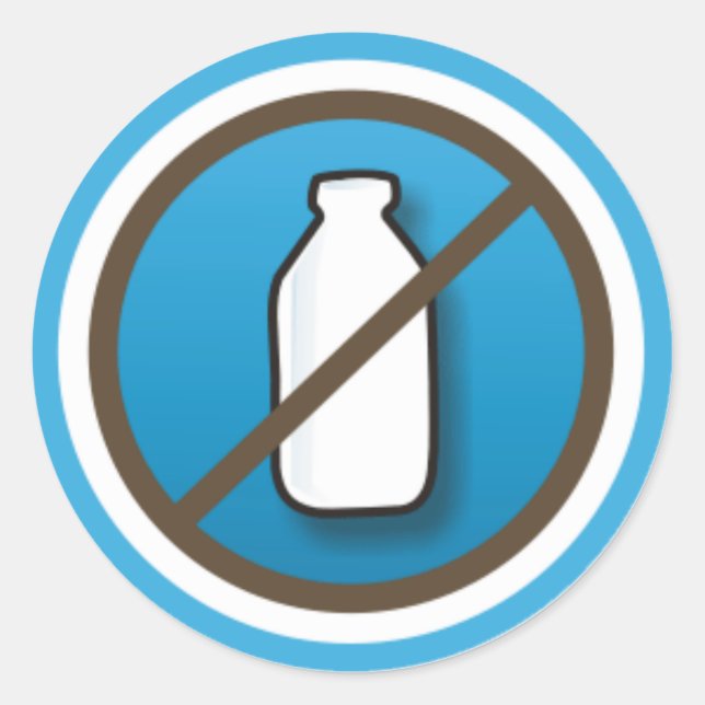 Adesivo: Símbolo Sem Leite Classic Round Sticker (Front)