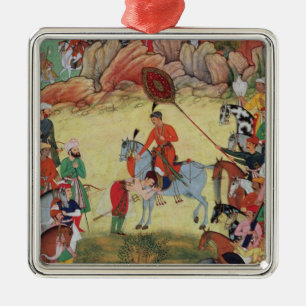 Adham Khan paying homage to Akbar at Sarangpur, Ce Metal Tree Decoration