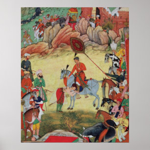 Adham Khan paying homage to Akbar at Sarangpur, Ce Poster