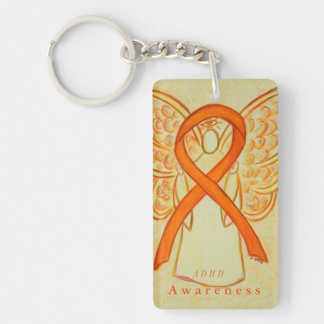 ADHD Angel Awareness Ribbon Keychain (Front)