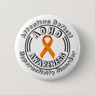 ADHD Attention Deficit Hyperactivity Disorder 6 Cm Round Badge