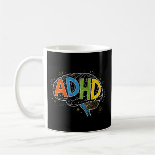 ADHD Awareness Colourful Brain Word Illustration Coffee Mug