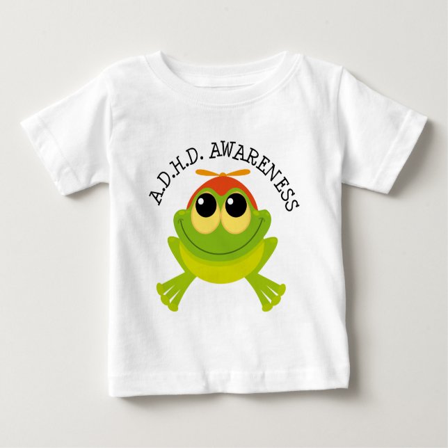 ADHD Awareness Cute Frog Baby T-Shirt (Front)