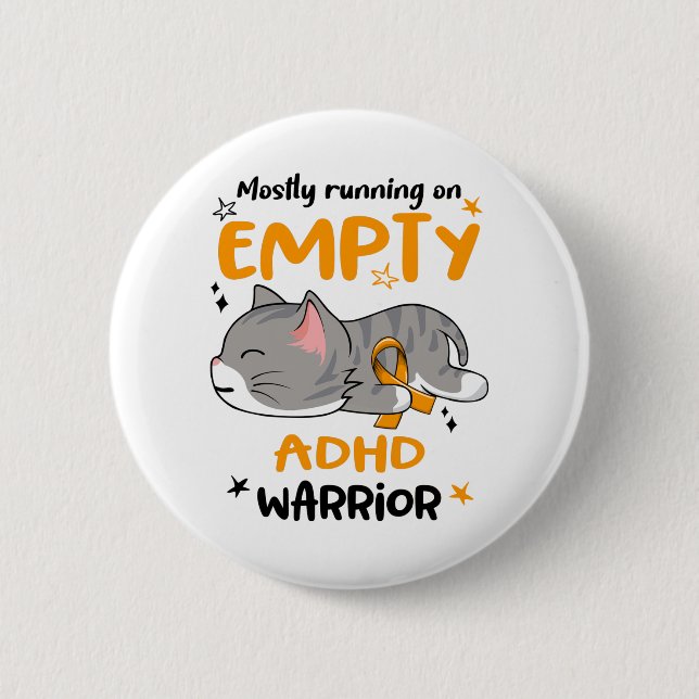 ADHD Awareness Month Ribbon Gifts 6 Cm Round Badge (Front)